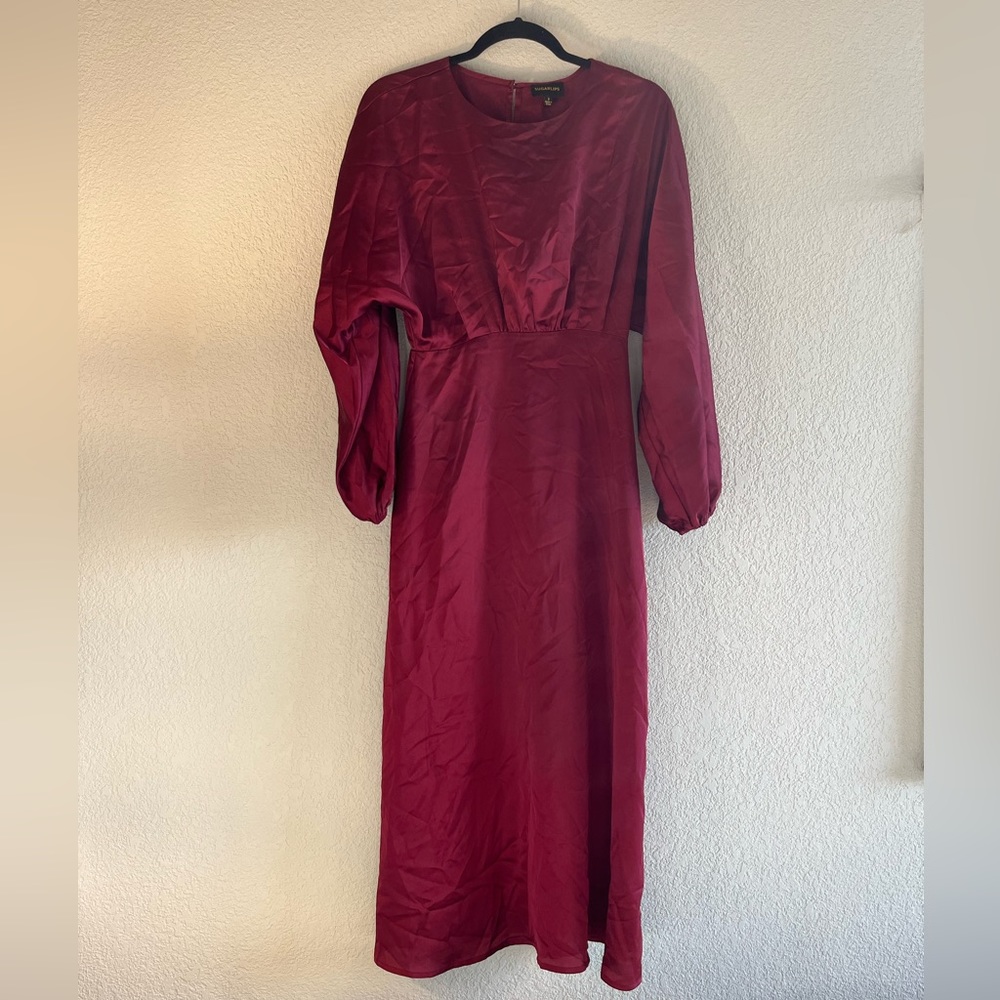 Dark Red Midi Dress